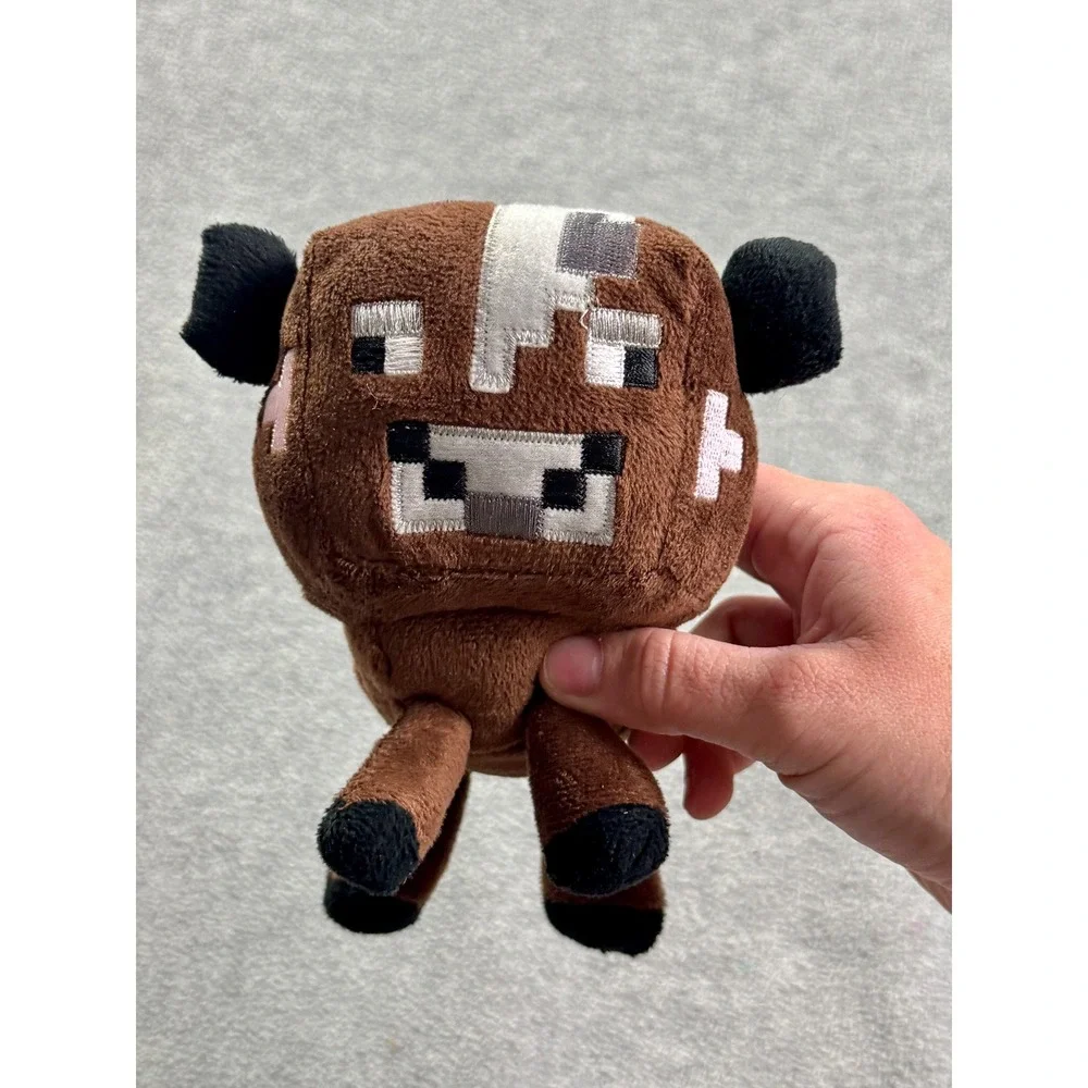 Minecraft Cow Plush 2014 Mojang Brown Pixelated Stuffy Toy Mob Collection